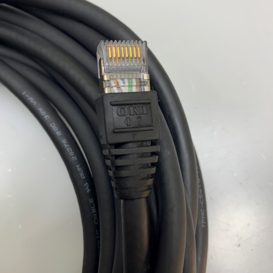 Cáp Mạng 2Q-DISPCBL-10M Dài 10M 33ft Gigabit Ethernet RJ45 Oki Electric Cable 20276 For Mitsubishi Industrial Robot RV-4F-Q/7F-Q/13F-Q/20F-Q Series witch Computer Nework