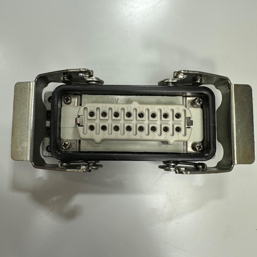 Bộ Đầu Nối Điện Công Nghiệp Phoenix Contact Connector HDC 16 Pin Male + Female 16A 380V + Panel Entry Hood