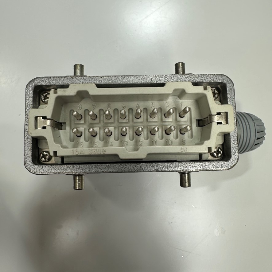 Bộ Đầu Nối Điện Công Nghiệp Phoenix Contact Connector HDC 16 Pin Male + Female 16A 380V + Panel Entry Hood