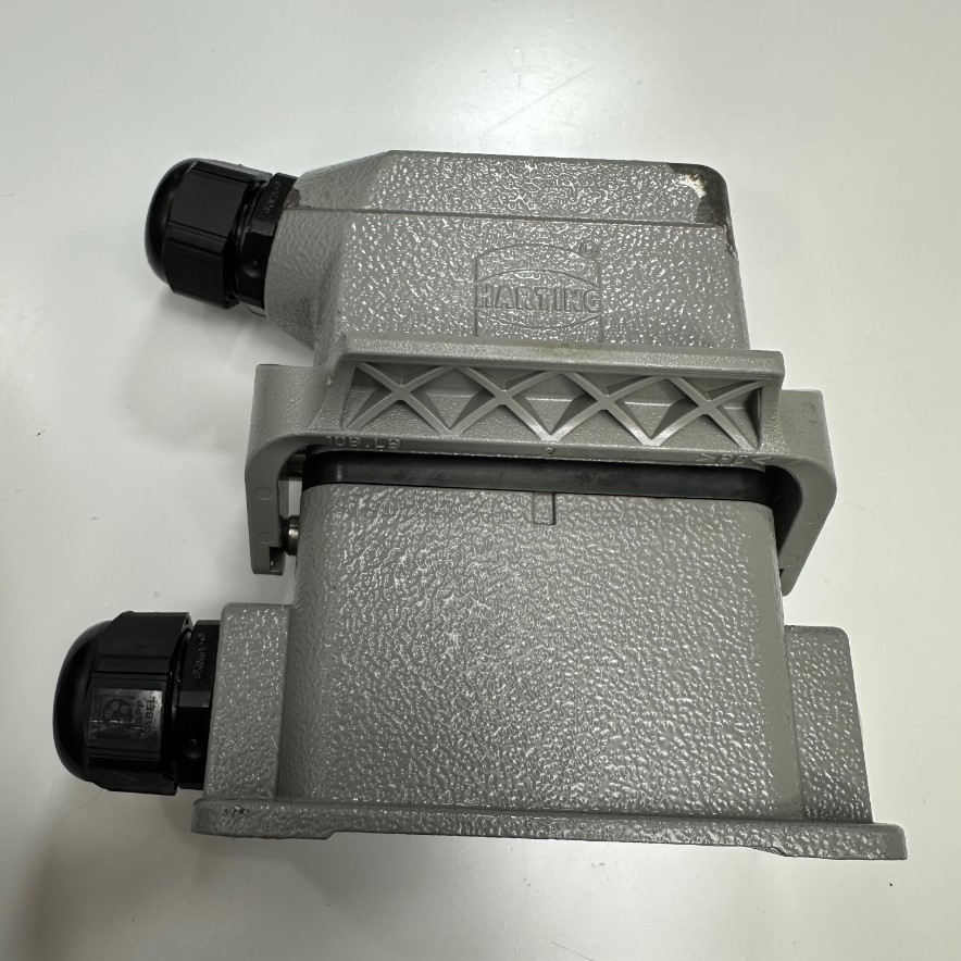 Bộ Đầu Nối Điện Công Nghiệp Harting Han 10 E-M Han 10 E-F Connector HDC 10 Pin Male + Female 16A 500V 6kV3 + Panel Entry Hood