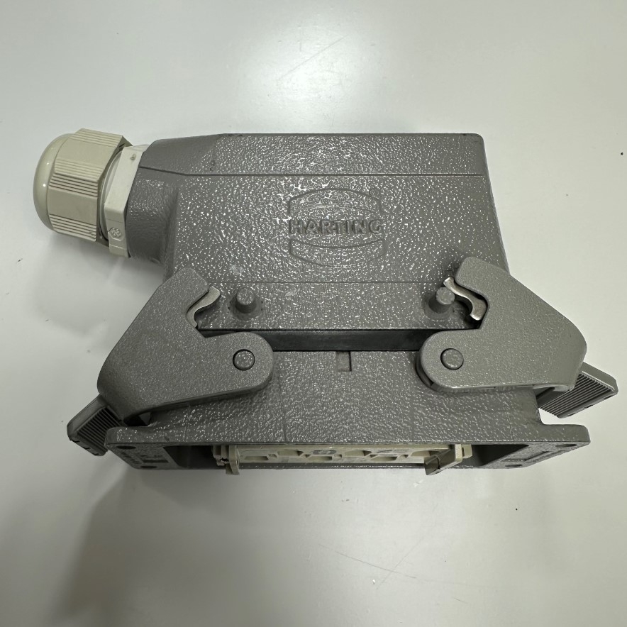 Bộ Đầu Nối Điện Công Nghiệp Harting Han 6 HsB-M Han 6 HsB-F Connector HDC 6 Pin Male + Female 35A 400/690V 6kV3 + Panel Entry Hood