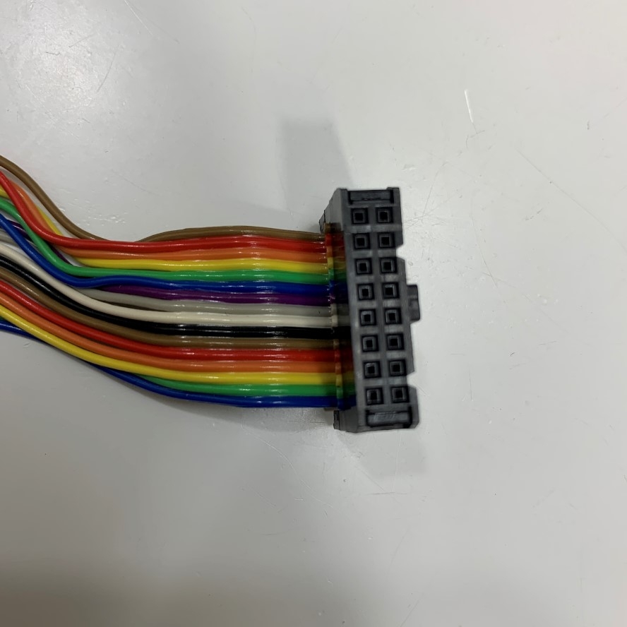 Cáp 16 Pin Flat Ribbon Rainbow IDC Female Pitch 2.54mm 2-Row to DIP switch KSD08 Cable Dài 22Cm
