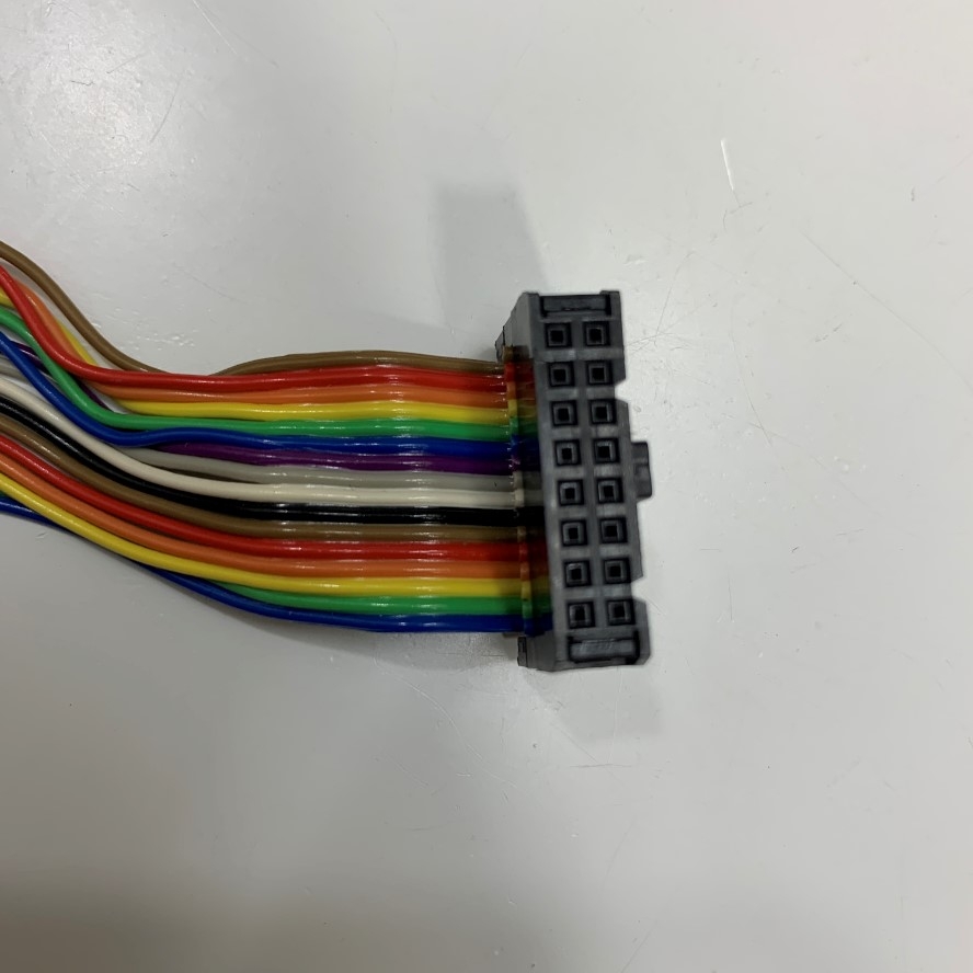 Cáp 16 Pin Flat Ribbon Rainbow IDC Female Pitch 2.54mm 2-Row to DIP switch KSD08 Cable Dài 32Cm