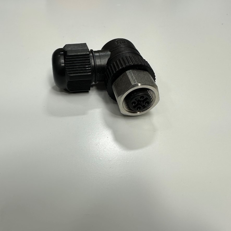 Đầu Jack Lumberg Automation RKCWN 4/9 Connector M12 A-Coded 4 Pin Female Right Angle IP65, IP67, RSC Series For Industrial Sensor Cable M12 Connector Circular