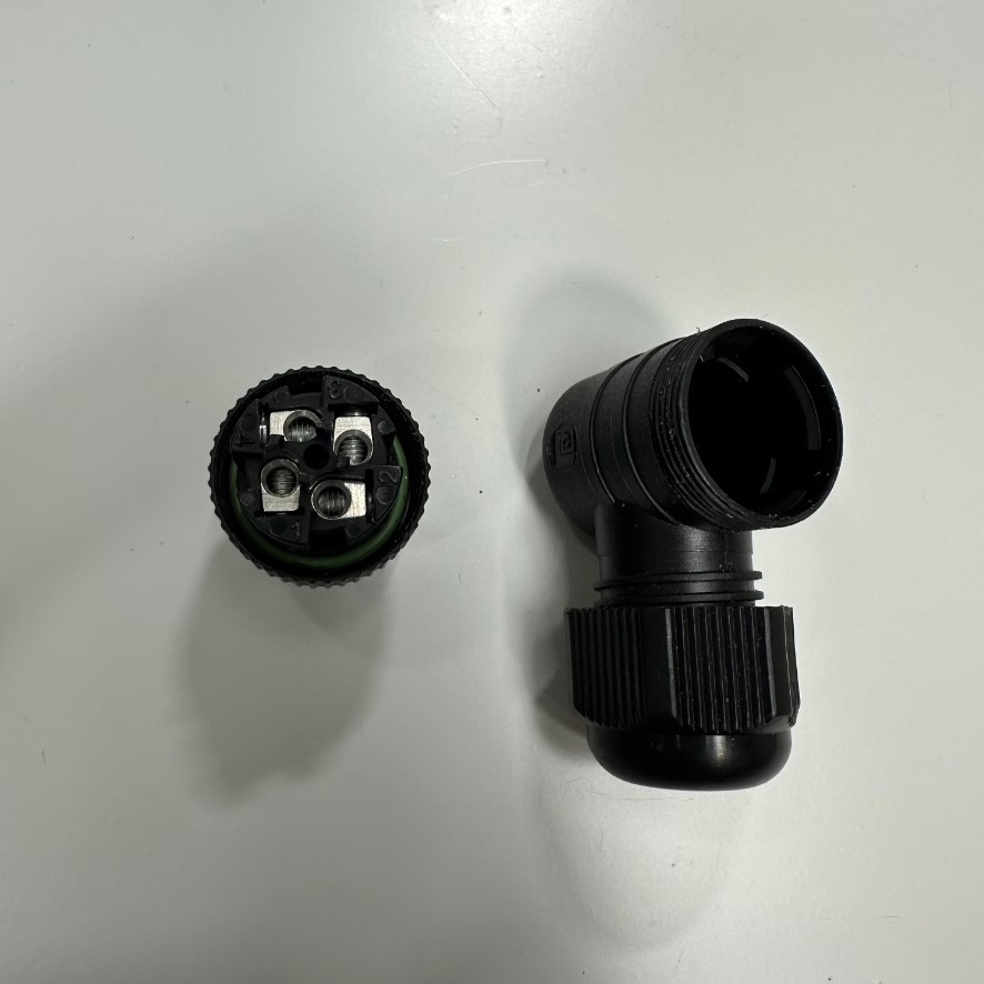Đầu Jack Lumberg Automation RKCWN 4/9 Connector M12 A-Coded 4 Pin Female Right Angle IP65, IP67, RSC Series For Industrial Sensor Cable M12 Connector Circular