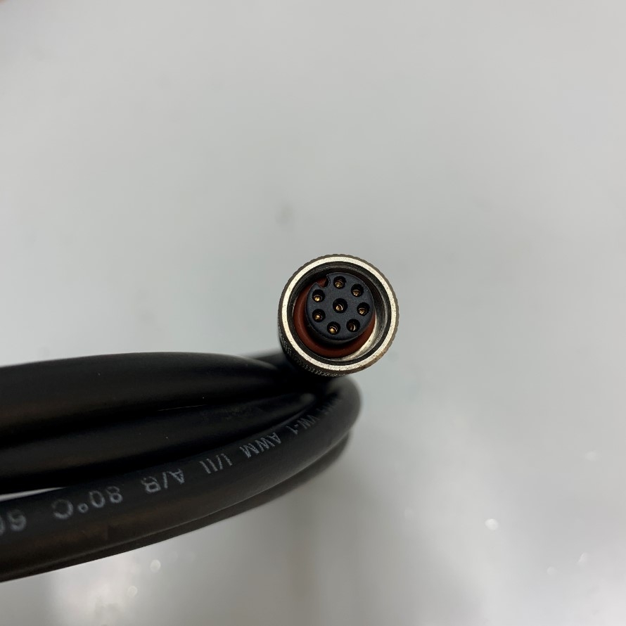Cáp M12 A-Code 8 Pin Female Circular plug-in connector to 8 Core Open End Dài 3M 10ft For Bộ Định Vị Điện Khí Nén Burkert Type 8694 - Digital Electropneumatic Positioner