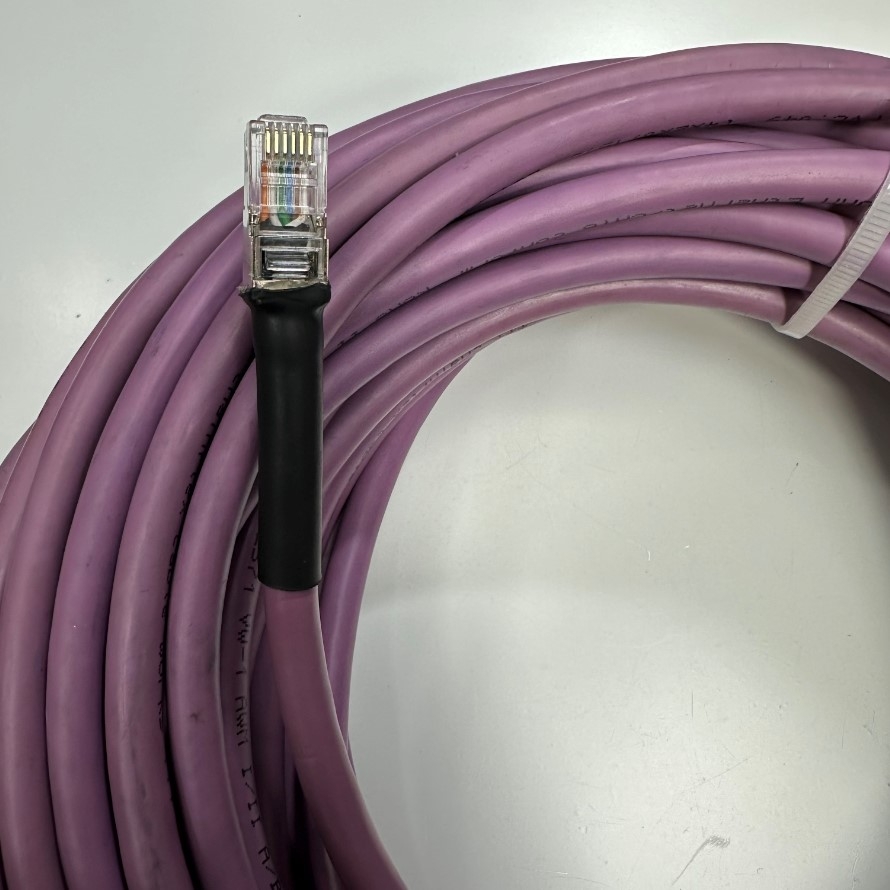 Cáp 15M 50ft 2215-88019-001 Expansion Microphone Polycom Studio Shielded Connector RJ12 6 Pin 6P6C Male to Male Cable Igus Chainflex S/FTP 26AWG Purple PVC