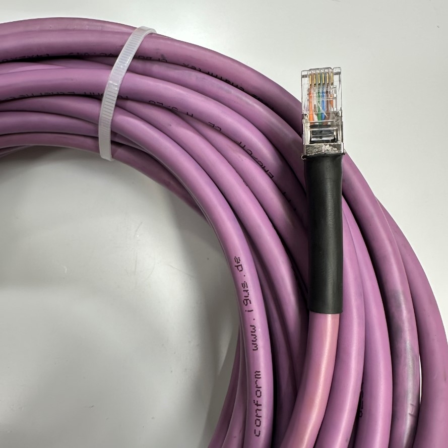 Cáp 10M 33ft 2215-88019-001 Expansion Microphone Polycom Studio Shielded Connector RJ12 6 Pin 6P6C Male to Male Cable Igus Chainflex S/FTP 26AWG Purple PVC