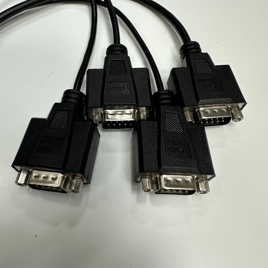 Cáp 0.3M 1ft DB26 Male to 4 Port DB9 Male D-Sub Cable RS232 Serial Splitter Y Adapter