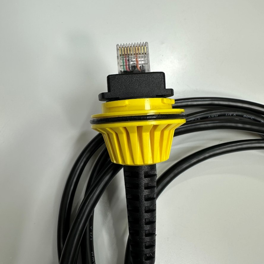 Cáp 2.5M 8.4ft Cognex DM8500-USB-00 Dataman Barcode Reader Scanner Cable USB to RJ50 10 Pin 10P10C