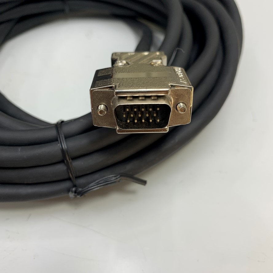 Cáp 300-0181-75 Cable Dài 7.5M 25ft Connector Plug Hirose 12 Pin Female HR10A-10P-12S(73) to HD 15 Pin VGA Male For Vision Guided Robotic Hole Punch Seho Robot witch Industrial Camera Sony CCD