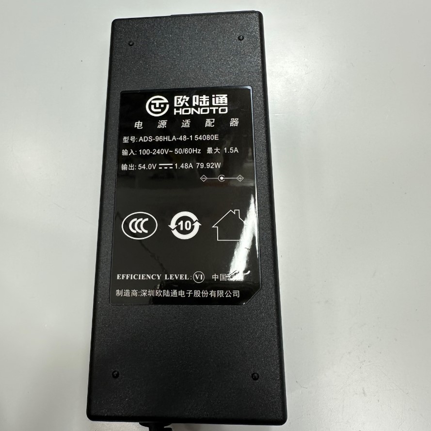 Adapter 54V 1.48A 80W HONOTO IEC C14 Plug Switching Connector Tip Size 5.5mm x 2.5mm For POE Power Supply