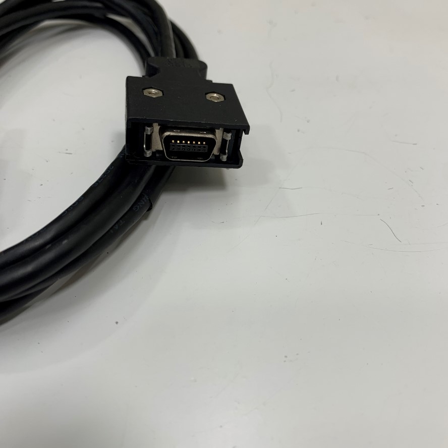 Cáp JZSP-CMS02 Dài 1.8M 6ft Programming Shielded Cable Connector MDR 14 Pin With Latch Clip Male to DB9 Male For Yaskawa Σ-II/Σ-III Series Servo Cable Data Download Line RS232 Serial Port
