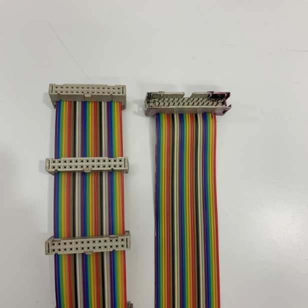 Cáp Bẹ Nhiều Mầu 1 Port IDC Male 26 Pin to 34 Port IDC Female 26 Pin 2.54mm Pitch Rainbow Color Ribbon Cable Dài 1.4M For Máy In Công Nhiệp, NC, CNC, PLC, Robot Công Nghiệp