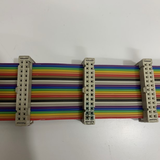 Cáp Bẹ Nhiều Mầu 1 Port IDC Male 26 Pin to 34 Port IDC Female 26 Pin 2.54mm Pitch Rainbow Color Ribbon Cable Dài 1.4M For Máy In Công Nhiệp, NC, CNC, PLC, Robot Công Nghiệp