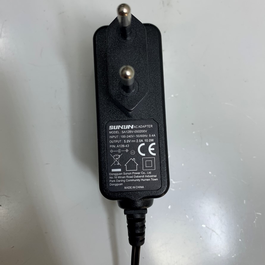 Adapter 5V 2A 10W Sunun SA12BV-050200V Connector Tip Size 3.5mm x 1.35mm