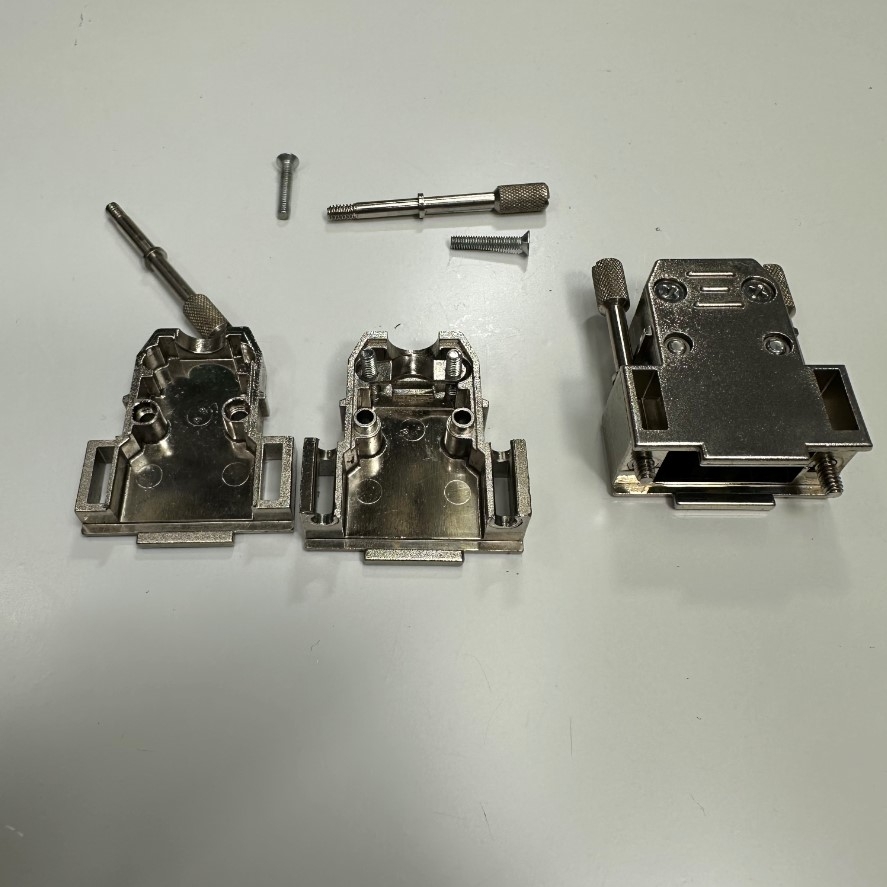 Vỏ Ốp Metal Shell RS232 DB9 Male Female Silver Hood Kit For D-Sub Industrial Port Plug RS232/RS485