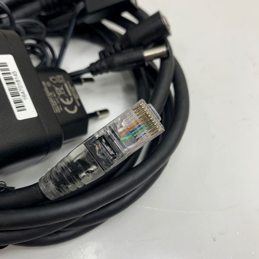 Cáp 2M 6.5ft 90A051230 Datalogic RS232 Cable RJ50 10 Pin 10P10C to DB9 Female + Power Supply 5V For Datalogic Barcode Scanner TD1100 / QD2400 / QD2131/ GD4400-B Communication RS232