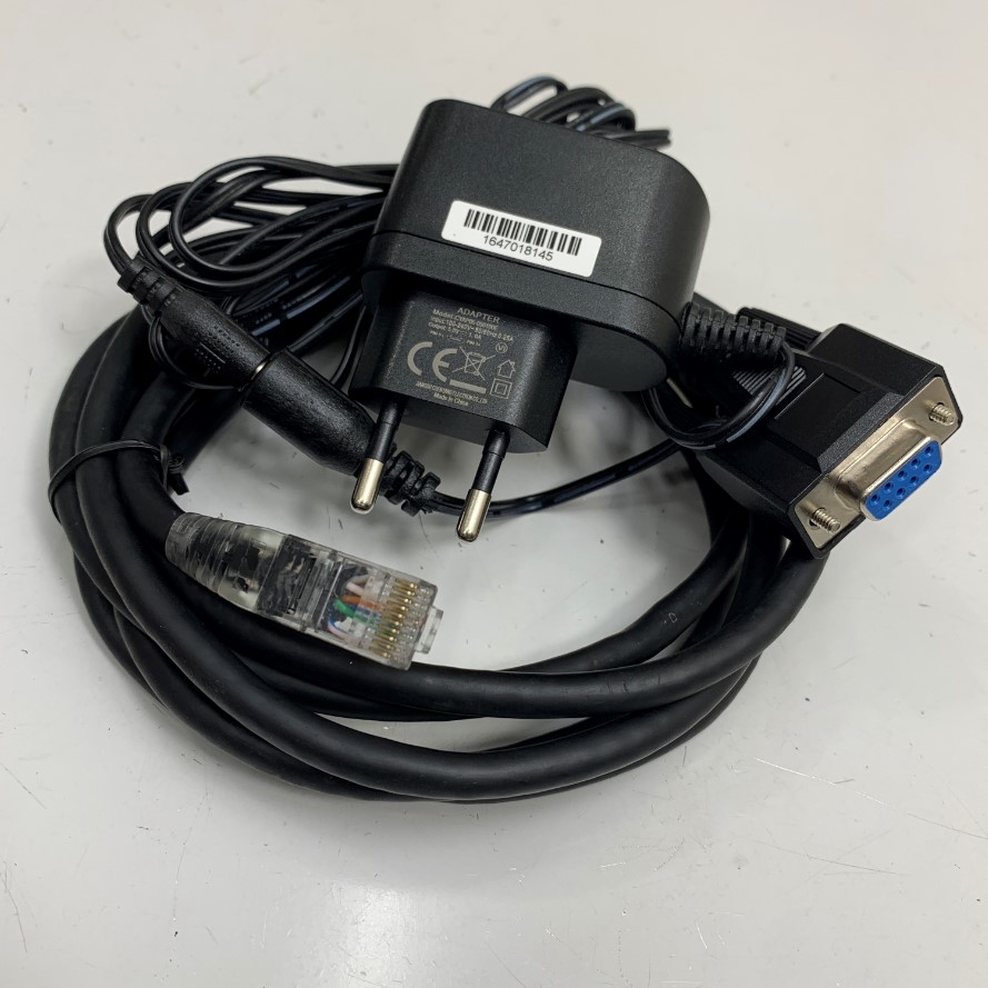 Cáp 2M 6.5ft 90A051230 Datalogic RS232 Cable RJ50 10 Pin 10P10C to DB9 Female + Power Supply 5V For Datalogic Barcode Scanner TD1100 / QD2400 / QD2131/ GD4400-B Communication RS232