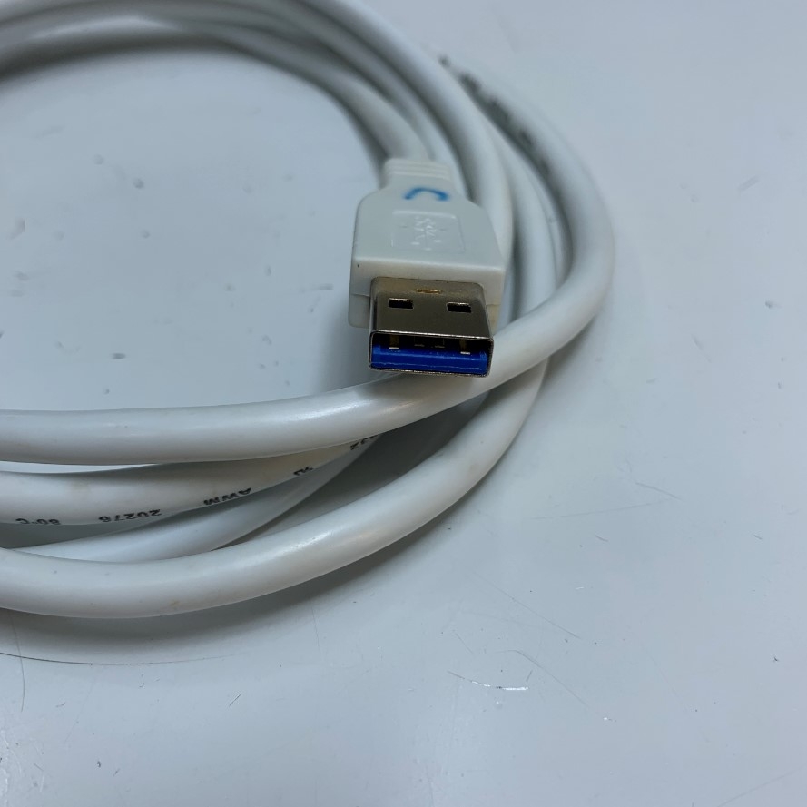 Cáp USB 3.0 Type A Male to Type B Male Dài 2M 6.5ft White E119932 Shielded Cable For Máy Phân Tích Soi Da YKC TECH CLREO witch PC Computer