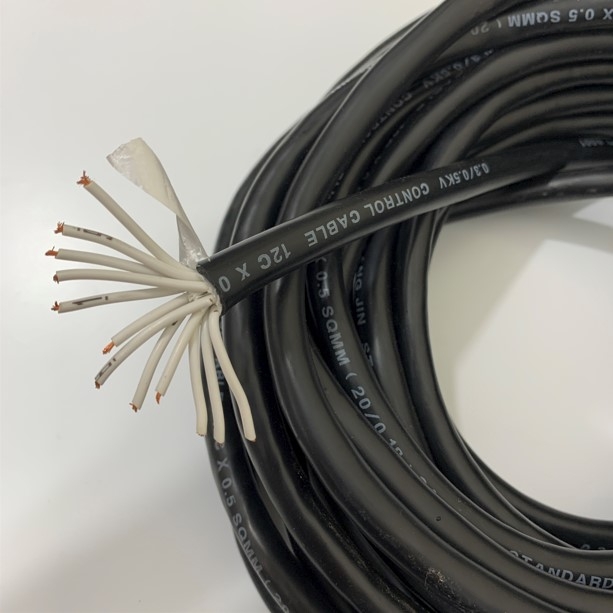 Dây Cáp Hàn Và Đấu Mạch Điều Khiển Tín Hiệu SANG JIN 12 Core x 0.5 SQmm Black 250V Cable OD 10mm Length 1M