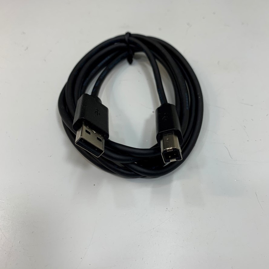 Cáp USB 2.0 Type A Male to Type B Male Dài 1.8M 6ft Black JHEN VEI E316555 UL CM 75°C 2C/26AWG Shielded Cable OD 4.0mm For Printer Scanner, Epson, HP, Canon and Servo Driver/HMI/PC