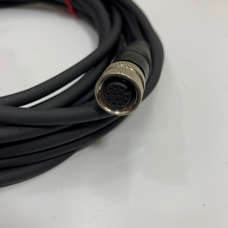 Cáp Điều Khiển Dài 5M 17ft Keyence M12 A-Code 12 Pin Male to Female Straight Extension Cable For Industrial Plug Sensor Connector