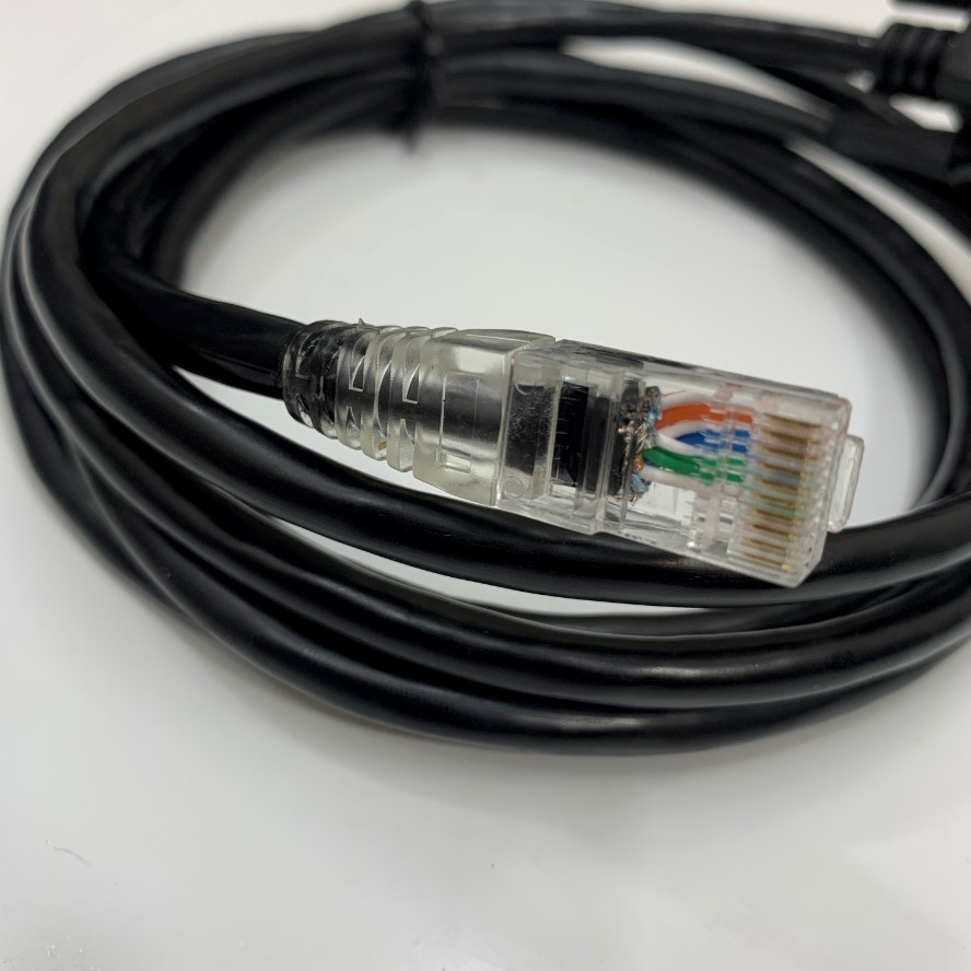 Cáp Honeywell 1950HHD Xenon XP Barcode Scanner 2D Serial RS232 Cable Dài 1.8M Connector RJ50 10 Pin 10P10C to DB9 Male For Barcode Scanner and PLC/HMI