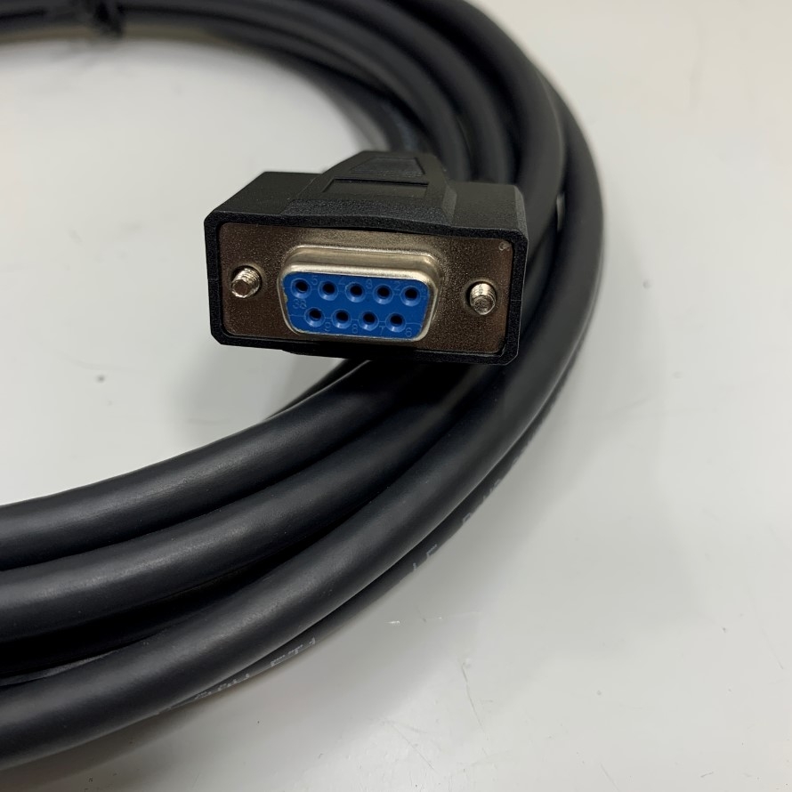 Dây Cáp RS232C Null Modem Serial DB9 Female to Female Nối Chéo Dài 5M 17ft Crossover Shielded Cable BELDEN 26AWG UL E357317-S 80°C 30V OD 7.0mm Color Black