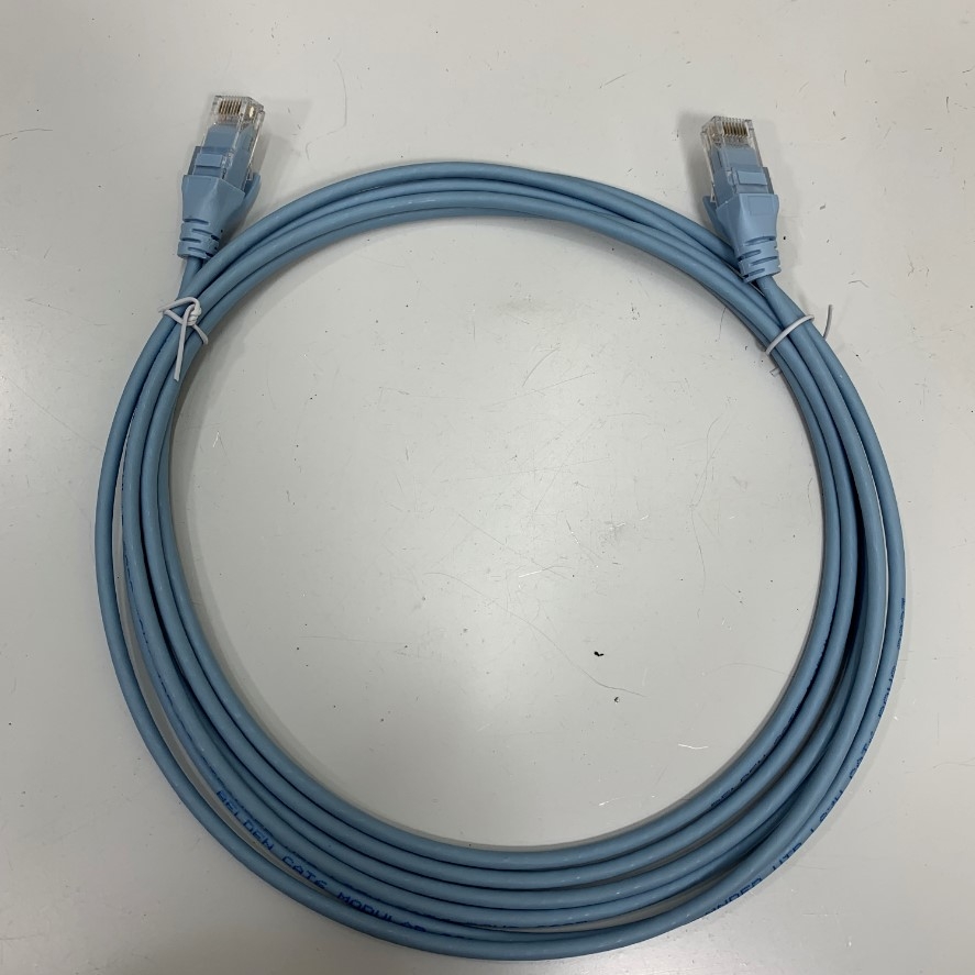 Cáp Mạng Công Nghiệp Belden C6D4106010F Dài 3M 10ft 8MOD Blue UTP CAT6 Gigabit PVC 28AWG For Industrial Ethernet RJ45 Network Patch Cord Straight Through Cable