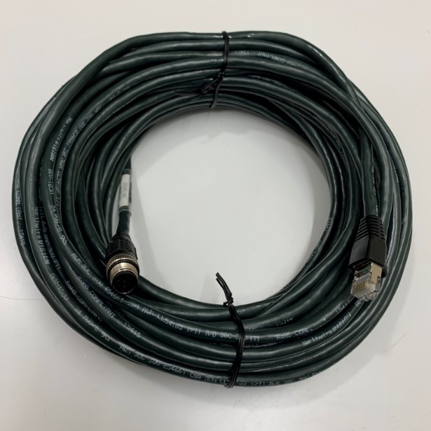 Cáp Kết Nối Cognex CCB-84901-1005-15 Dài 15M Machine Vision Sensor Ethernet Cable Cognex M12 Male Ethernet Cable A-Code 8 Pin RJ45