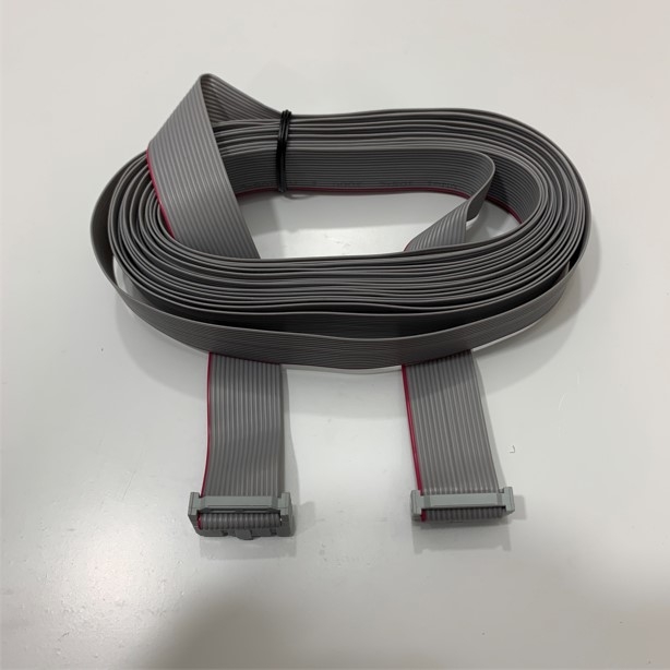 Cáp 16 Pin Flat Ribbon Data Cable Grey Dài 5M IDC Female Connector Pitch 2.54mm - Cable Pitch 1.27mm