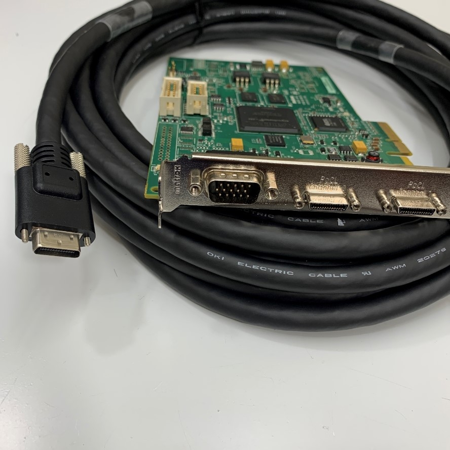 Combo Card Matrox Solios SOL2MEVCLB + Cable OKI Electric OKI-GCL-SADTS-650 Dài 6.5M Cable SDR 26 Pin Male to Male For Industrial Camera