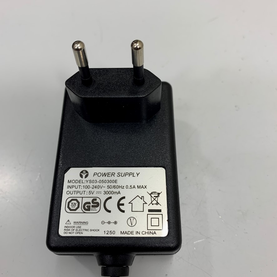 Adapter 5V 3A YS03-050300E Connector Size 5.5mm x 2.5mm For Máy Đo Màu Jin Zhun JZ-600, JZ-610, JZ-630, JZ-650 High Precision Colorimeter 4mm/8mm/14mm