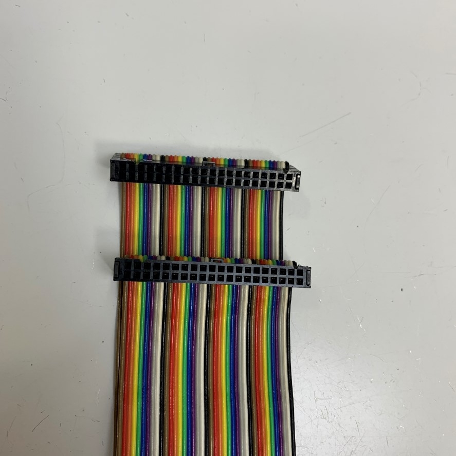 Cáp Original IDC 40 Pin Female to Female 40 Pin FC 2*20 Pitch 2.54mm Cable Flat Ribbon Data Rainbow Color 28AWG 105°C 300V Dài 35Cm For Machines, PLC, Digital I/O Terminal Block Board