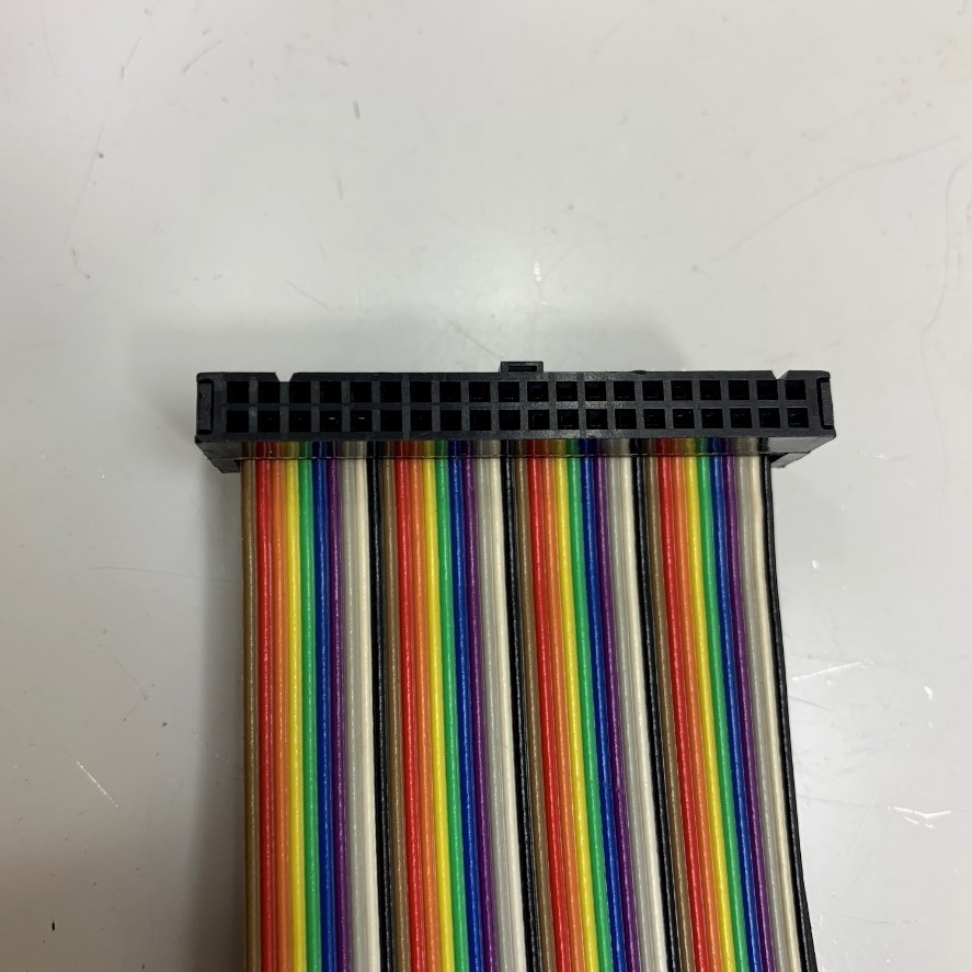 Cáp Original IDC 40 Pin Female to Female 40 Pin FC 2*20 Pitch 2.54mm Cable Flat Ribbon Data Rainbow Color 28AWG 105°C 300V Dài 35Cm For Machines, PLC, Digital I/O Terminal Block Board