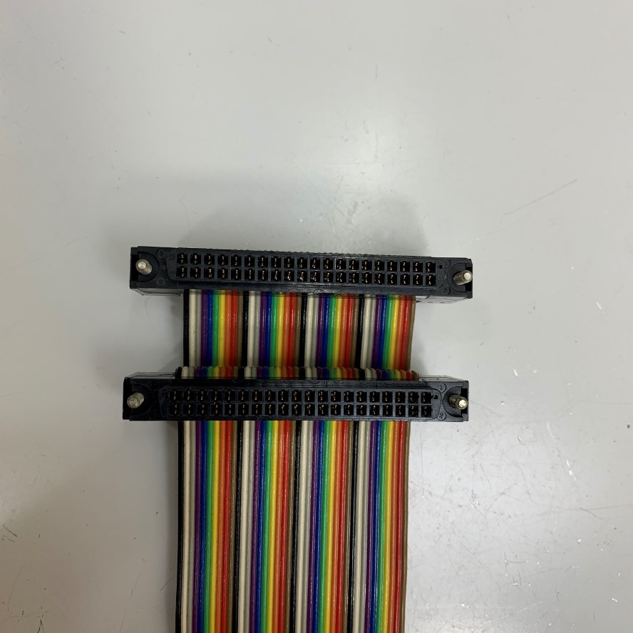 Cáp Original A6CON1 40 Pin to A6CON1 40 Pin Dài 35Cm Cable Flat Ribbon Data Rainbow Color For PLC I/O Cable Control Mitsubishi Q Series witch Terminal Board
