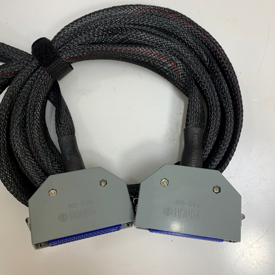 Cáp Original FANUC I/O Cable Flat Ribbon Data Rainbow Connector Honda MR-50L 50 Pin Female to Female Dài 2M 6.5ft For FANUC CNC Data witch Terminal Board I/O Connection Line Cable