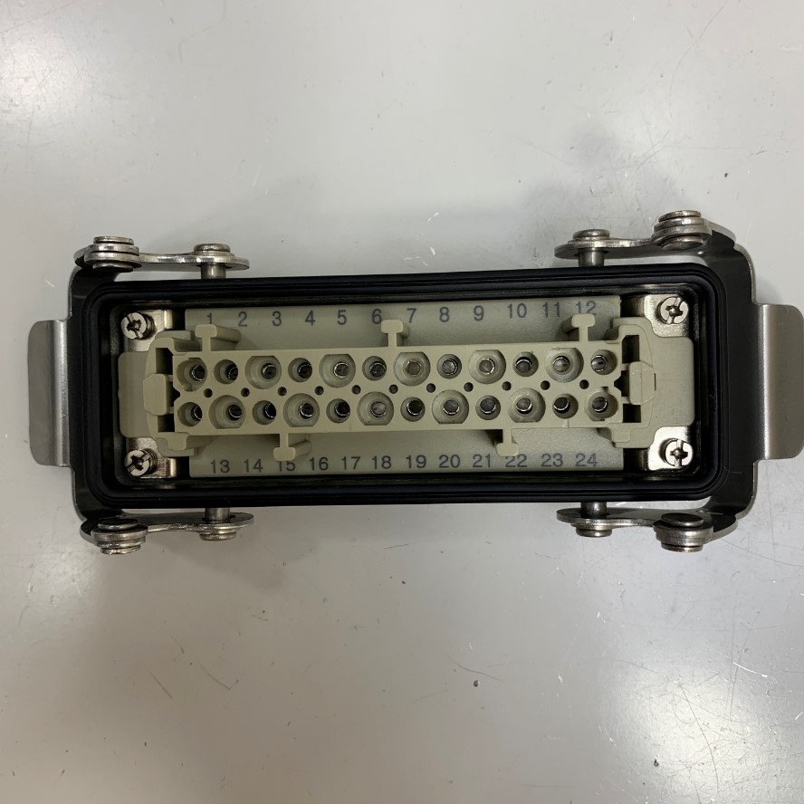 Đầu Nối Điện Công Nghiệp 24 Pin 16A 500V 6KV3 Smico SO-HE-024-F + Smico SO-HE-024-M Module Heavy Duty Connector