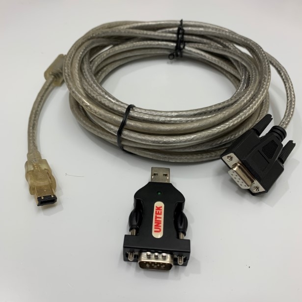 Combo Cáp Lập Trình Delta USB-ASDA-B2 Servo Drive Programming Cable Dài 2.5M + USB to Serial Cable Adapter For Tải Dữ Liệu Cho Hệ Thống Delta Servo