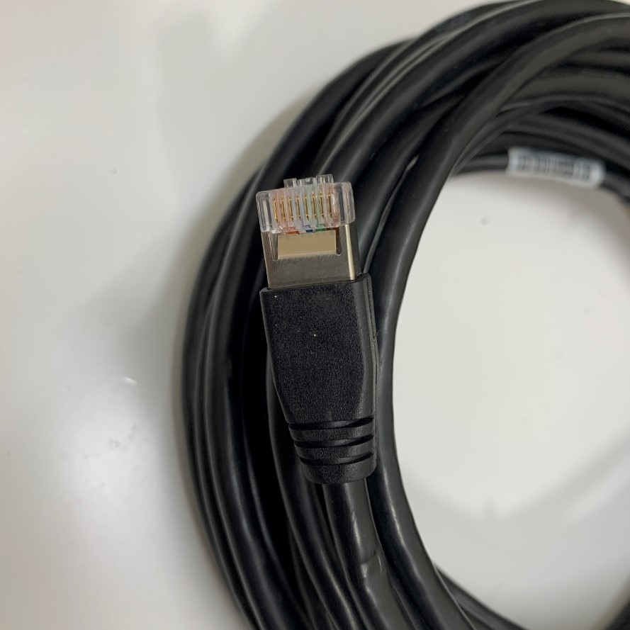 Cáp 8M 27ft GigE CAT5E S/FTP Power Ethernet RJ45 Screw Locking Cable For Cognex, Hikrobot, Basler, Omron, Keyence Vision Gigabit GigE Data Industrial Camera