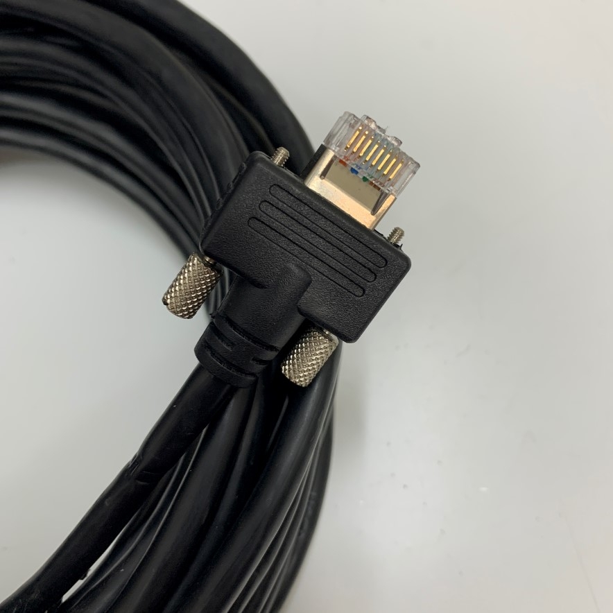 Cáp Mạng Công Nghiệp Cable GigE CAT5E S/FTP Screw Locking Horizontal RJ45 DrC Cable Dài 10M For Data Basler Camera