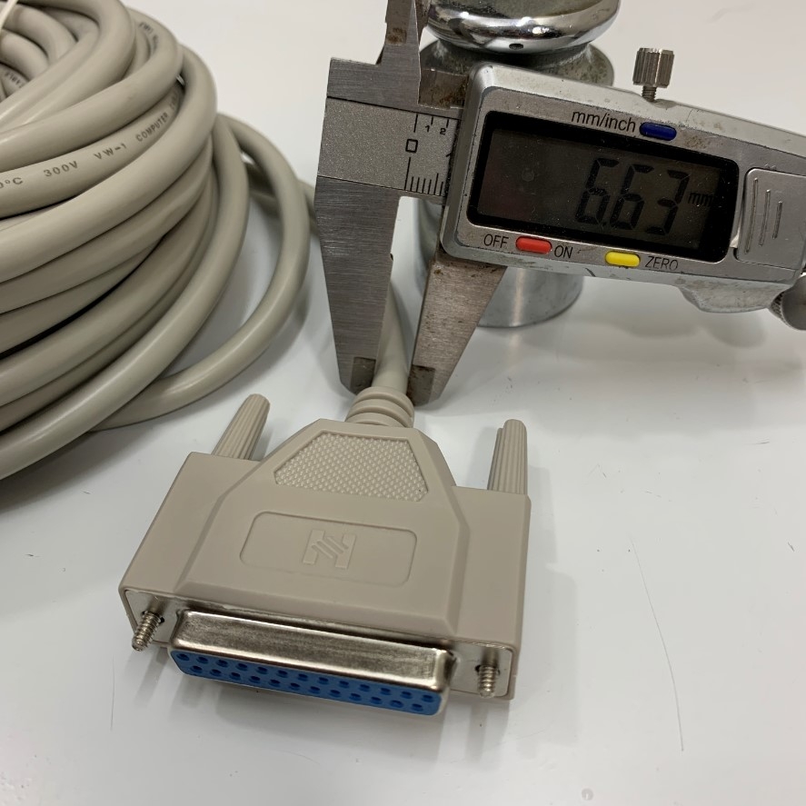 Cáp OEM MC-NF100GN DB25 Pin Male to Female Extension Cable 10M Straight Through Full 25 Core OD 6.5mm Grey For Computer/PLC/CNC/Laser