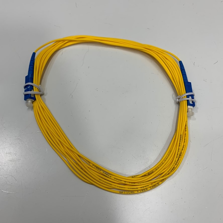 Dây Nhẩy Quang 1Gb 5M (17ft) SC UPC to SC UPC Simplex Singlemode PVC Yellow 9/125μm 2.0mm Fiber Optic Patch Cable