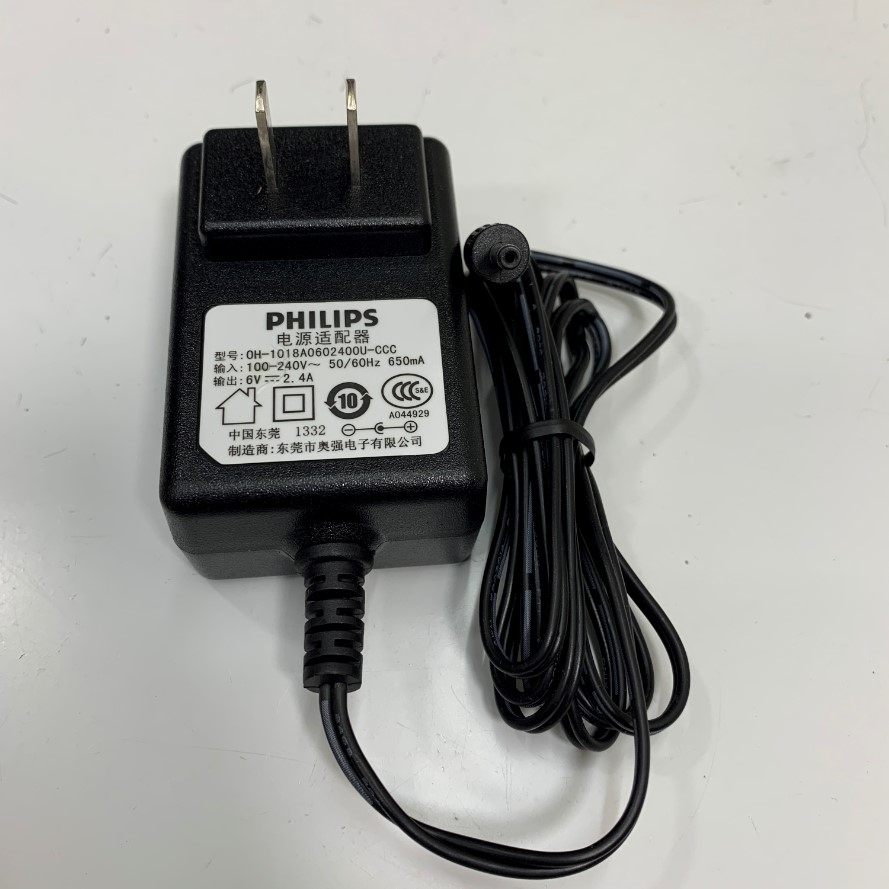 Adapter 6V 2.4A Philips OH-1018A0602400U Connector Size 3.5mm x 1.35mm For Power Supply Battery Charger