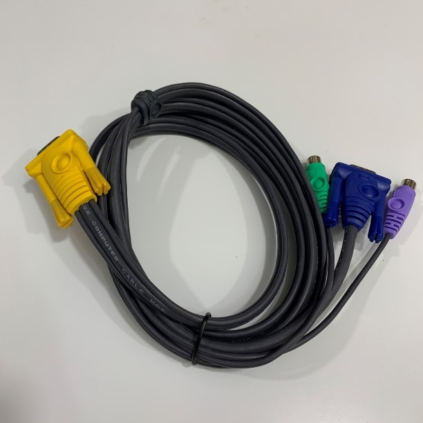 Cáp Điều Khiển 3-in-1 VGA/PS/2 KVM Switch Cable 1.8M VGA HDB 15-Pin Male to Male