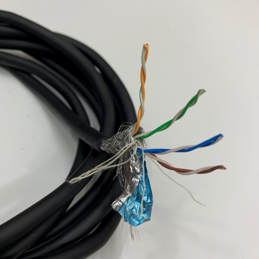 Cáp Điều Khiển Dài 3M 10ft SF/UTP Double Shielded CAT5E 4PR 24AWG PVC THZX CM Black Ethernet Network Cable For Industrial Robot Networks Cable