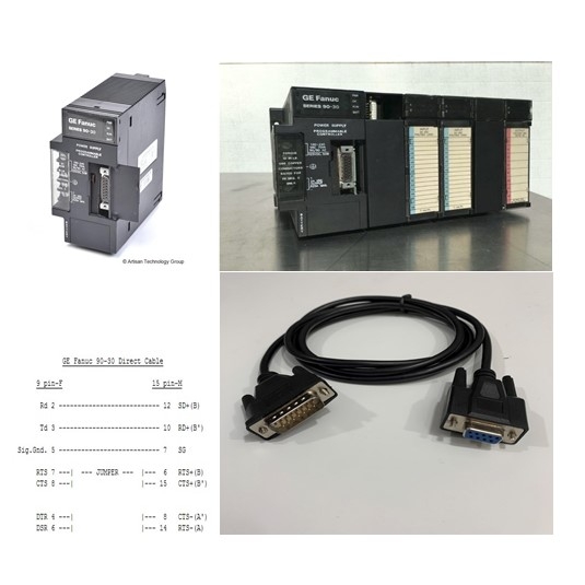 Bộ Combo Cáp Lập Trình IC690ACC901 RS232/RS422 Adapter PLC Programming Cable 1.5M Và USB to RS232 Z-TEK For PLC GE Fanuc Series 90-30 to Computer