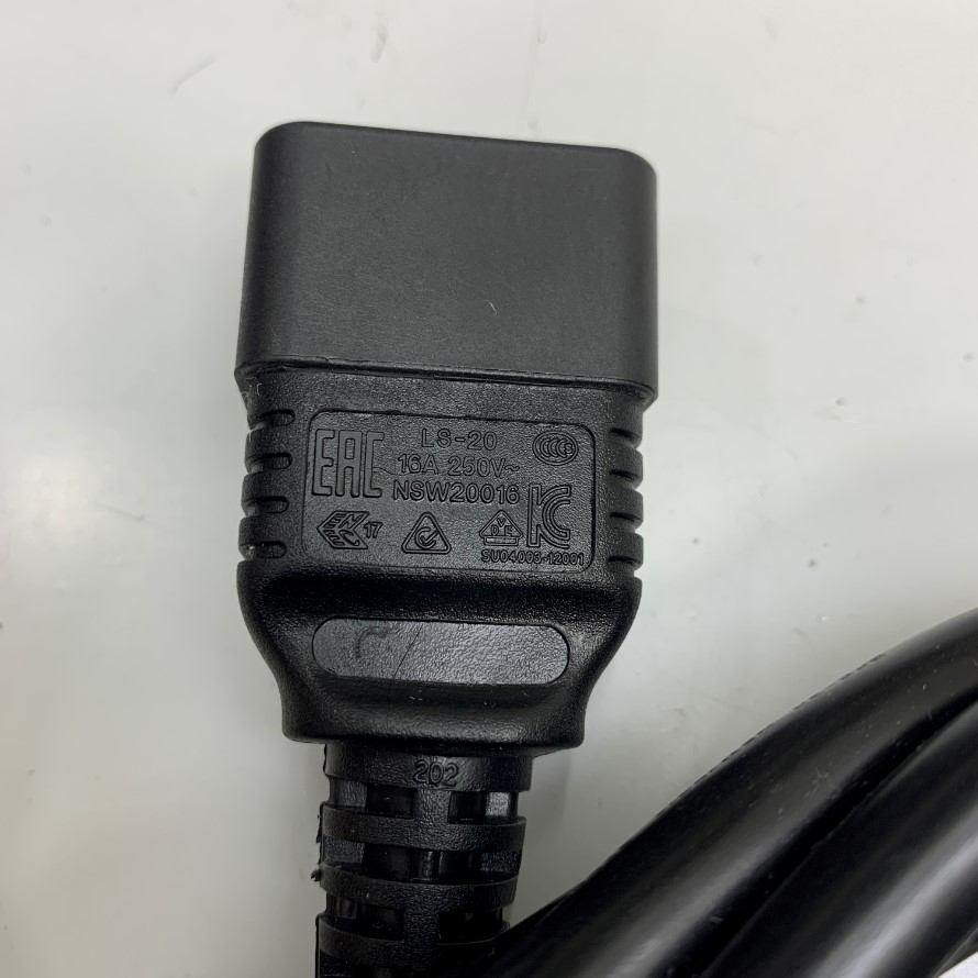 Dây Nguồn Cisco CAB-C19-CBN 8ft Dài 2.5M Jumper Power Cord C20 to C19 16A 250V 3x2.08mm² 14AWG UL SJT E55333 VW-1 Cable OD 10mm Conditions 105°C Longwell