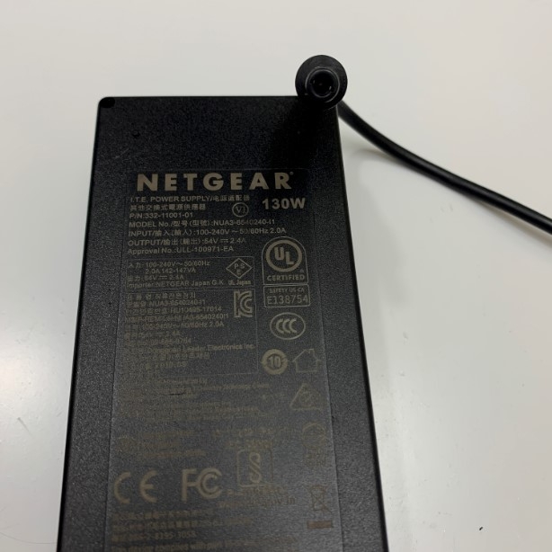 Adapter 54V 2.4A NETGEAR OEM Cisco MA-PWR-100WAC 640-76010 Connector Size 6.5mm x 3.0mm For Cisco Meraki MX68 MX68W MX68CW MX68-HW MX68W-HW MX68CW-HW Security Appliance